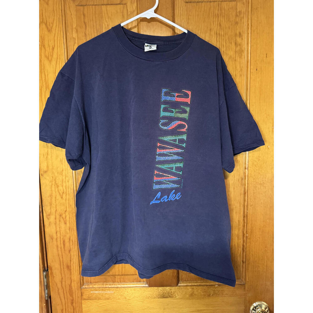 Vintage Gopher Sport XXL Navy Blue Lake Wawasee T-Shirt